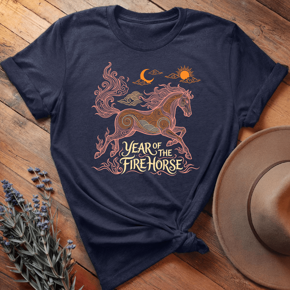 Year Of The Fire Horse 12 - Premium Lightweight Tee - Navy