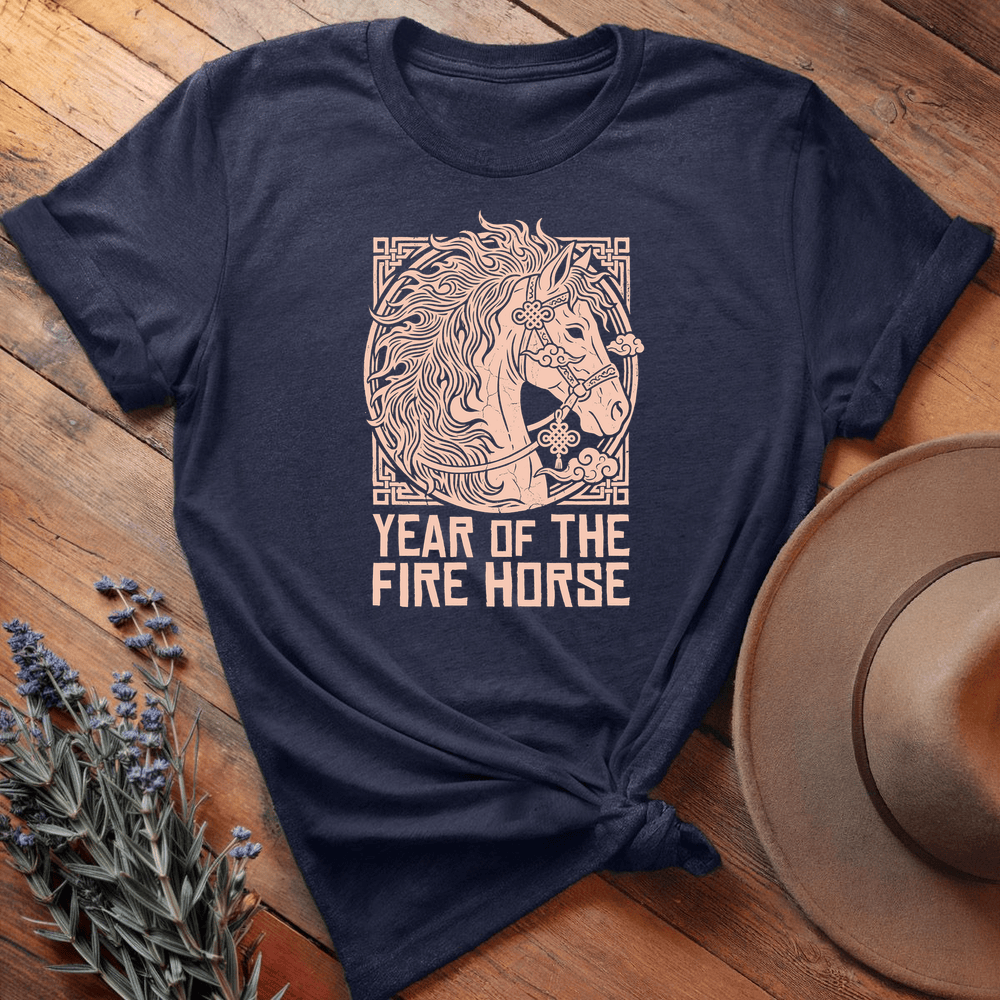 Year Of The Fire Horse 9 - Premium Lightweight Tee - Navy