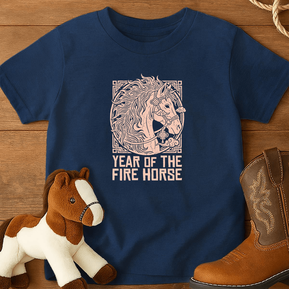 Year Of The Fire Horse 11 - Youth Shirt - Navy