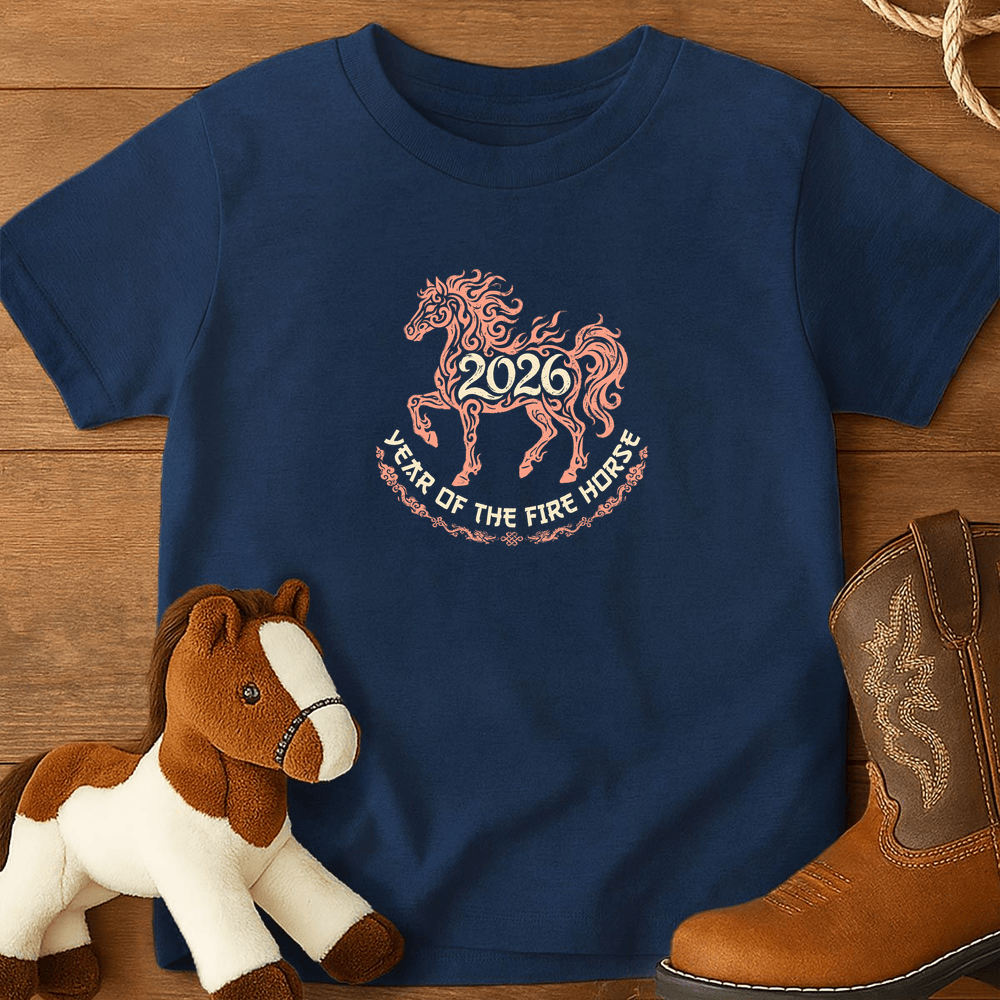 Year Of The Fire Horse 4 - Youth Shirt - Navy