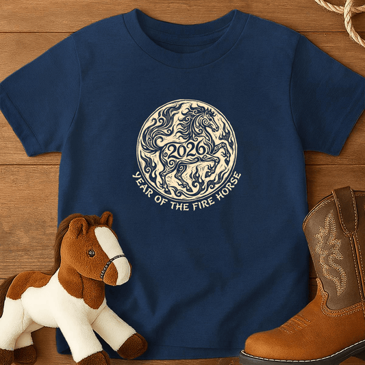 Year Of The Fire Horse 2 - Youth Shirt - Navy