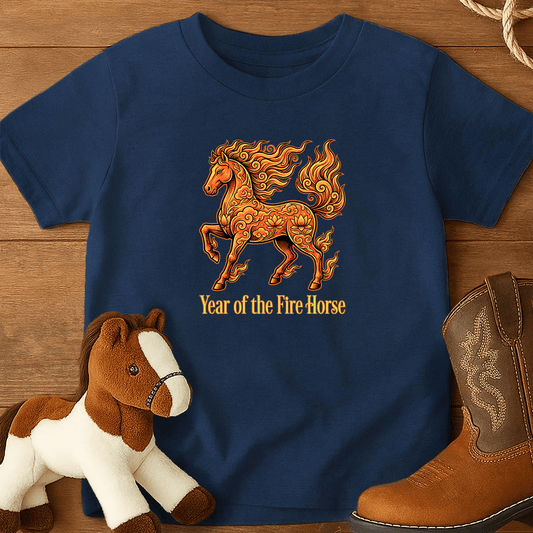 Year Of The Fire Horse 10 - Youth Shirt - Navy