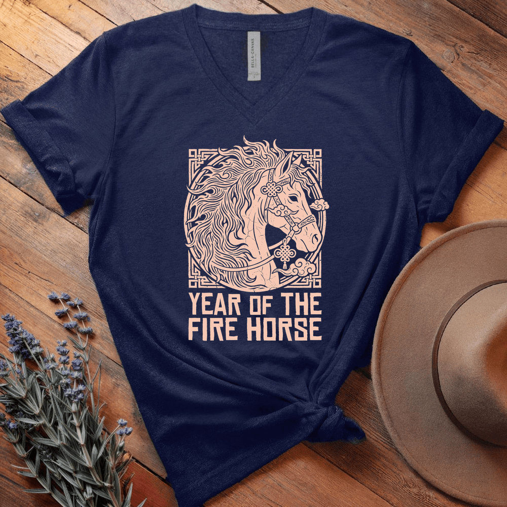 Year Of The Fire Horse 9 - V-neck - Navy