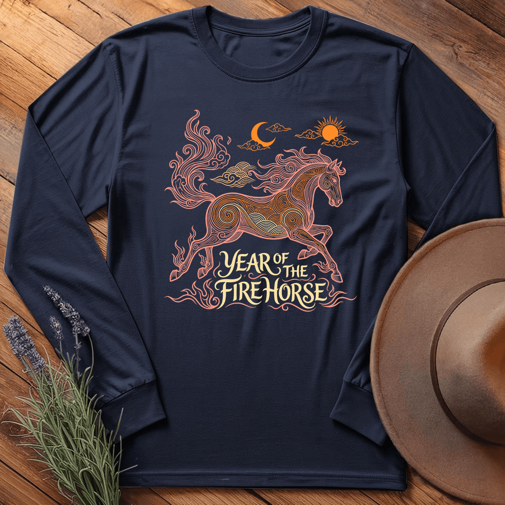 Year Of The Fire Horse 12 - Long Sleeve - Navy