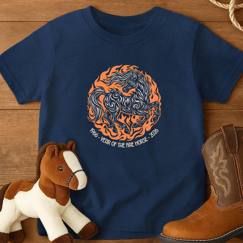 Year Of The Fire Horse 5 - Youth Shirt - Navy