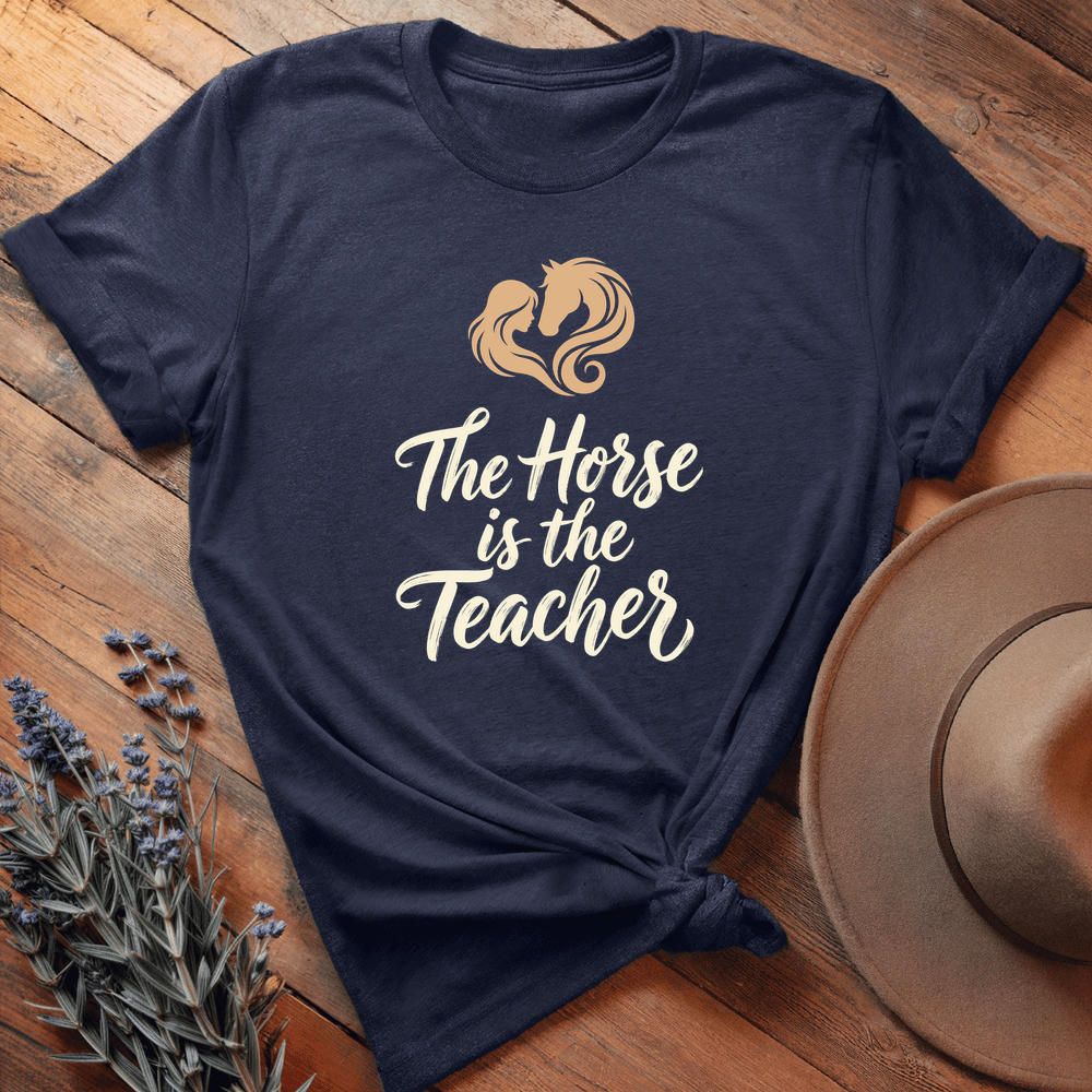 The Horse is the Teacher  - Premium Lightweight Tee - Navy
