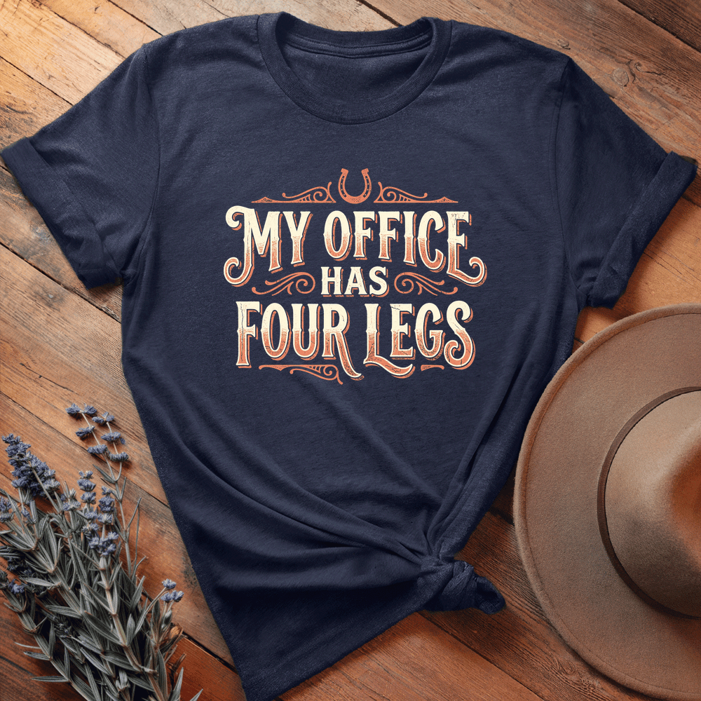 My Office has 4 legs - Premium Lightweight Tee - Navy