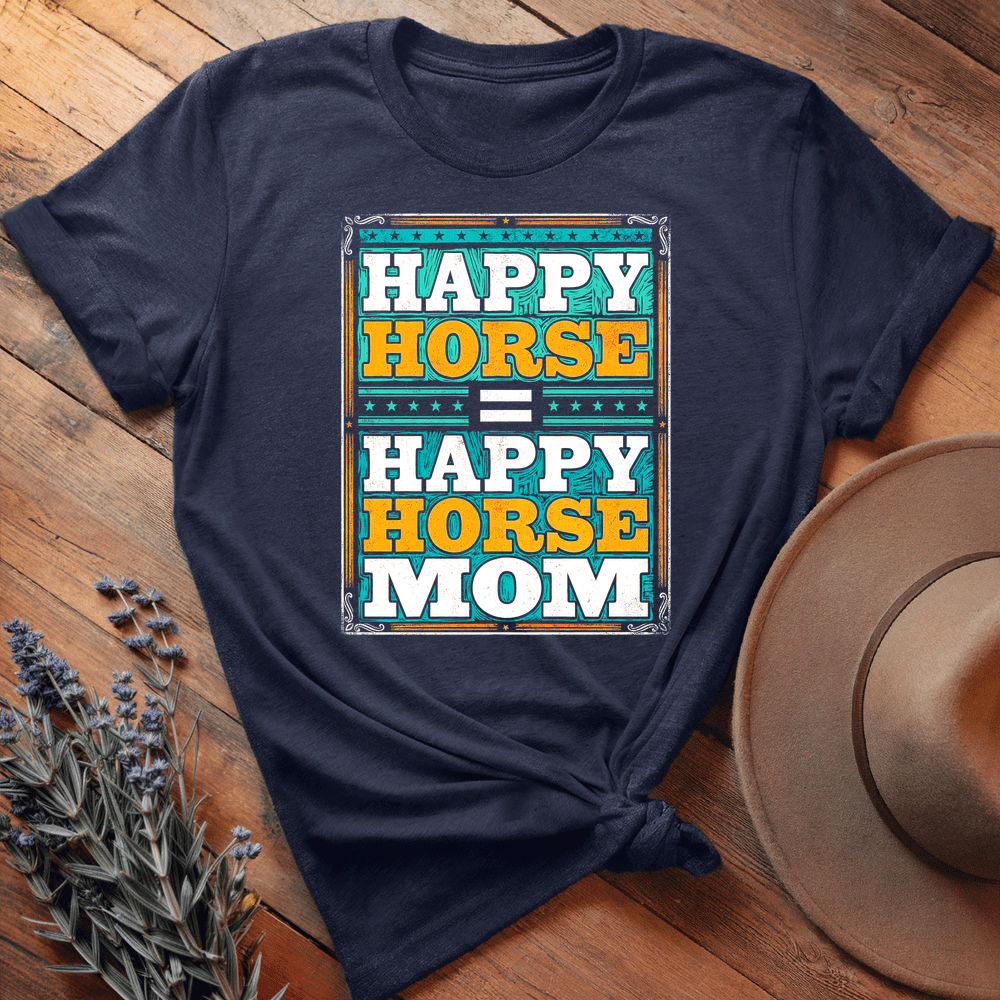 Happy Horse Mom - Premium Lightweight Tee - Navy