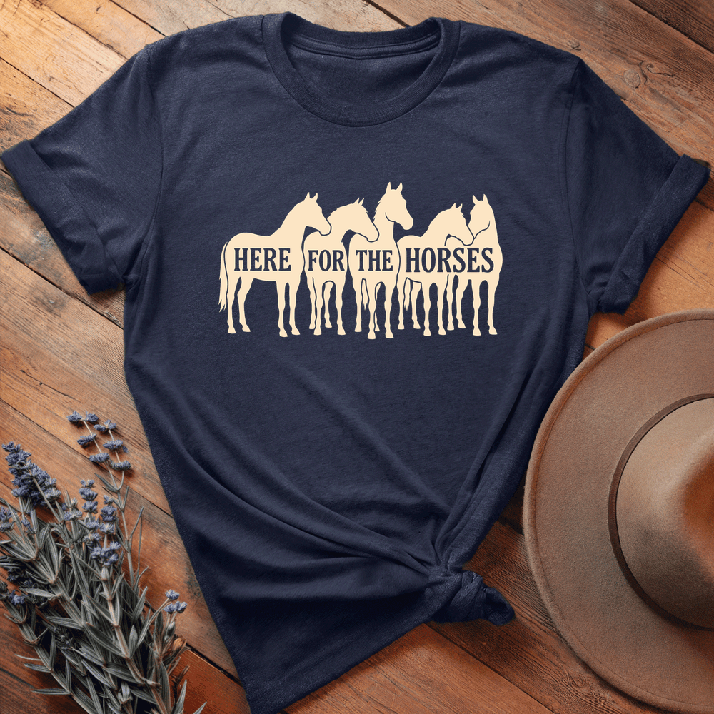Here for the Horses - Premium Lightweight Tee - Navy