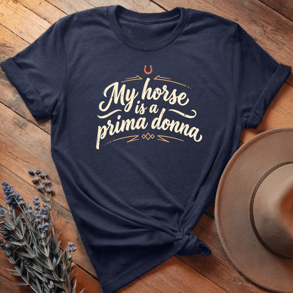 My Horse is a Prima Donna - Premium Lightweight Tee - Navy