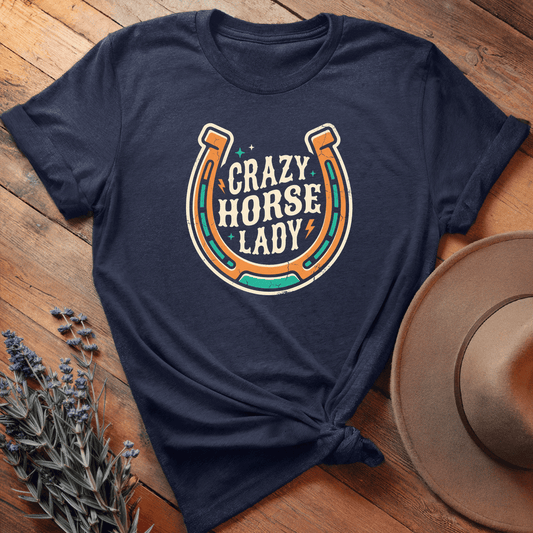 Crazy Horse Lady - Premium Lightweight Tee - Navy
