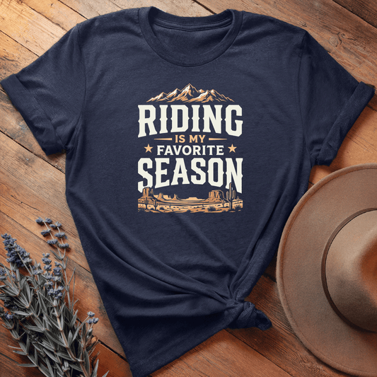 Riding is my favorite season 2 - Premium Lightweight Tee - Navy