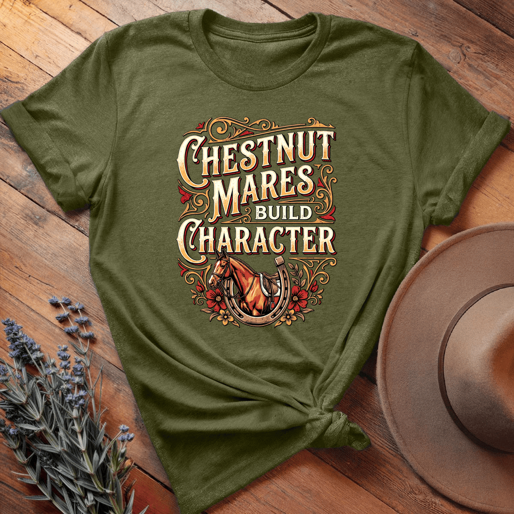 Chestnut Mare Build Character - Premium Lightweight Tee - Olive