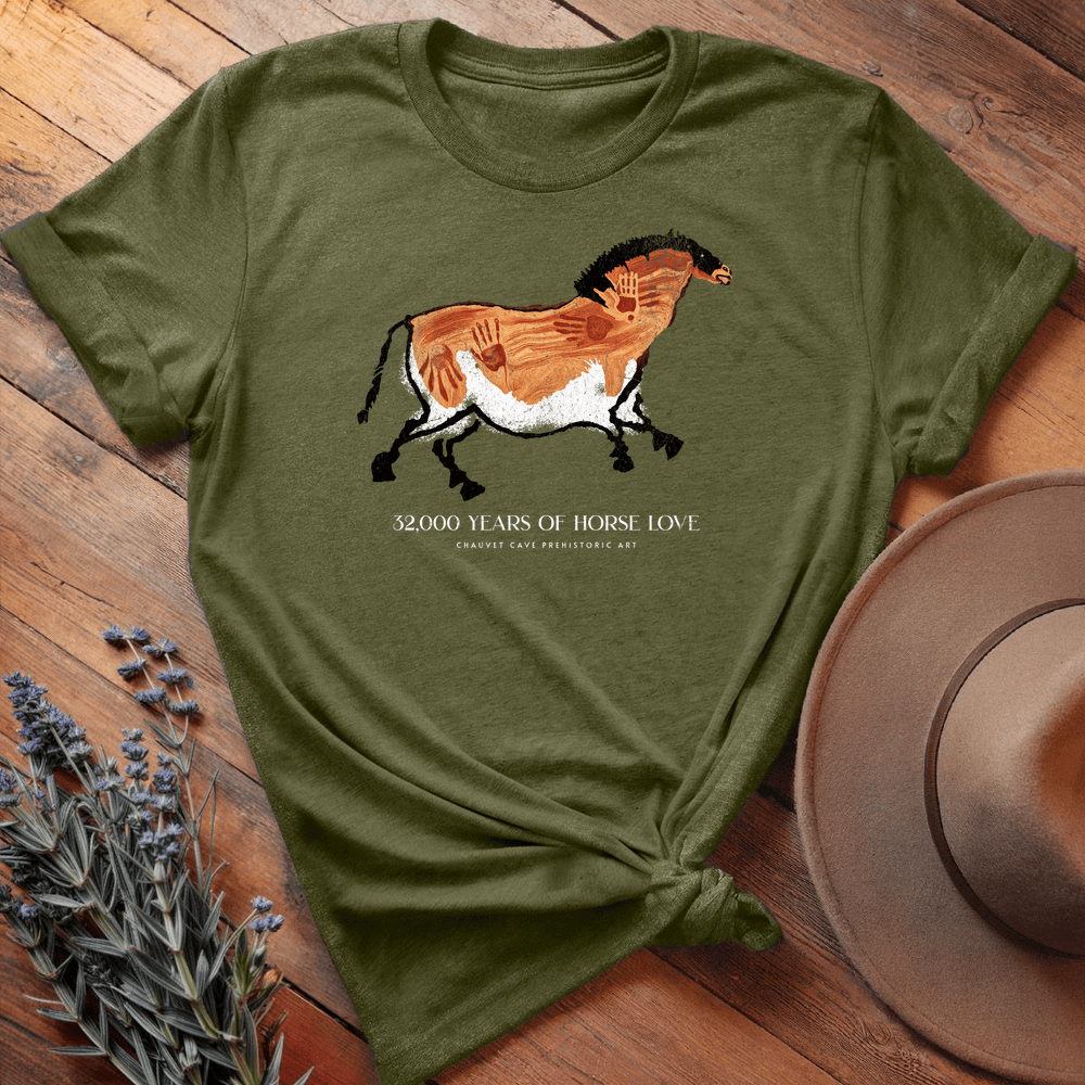 32,000 years of Horse Love - Premium Lightweight Tee - Olive