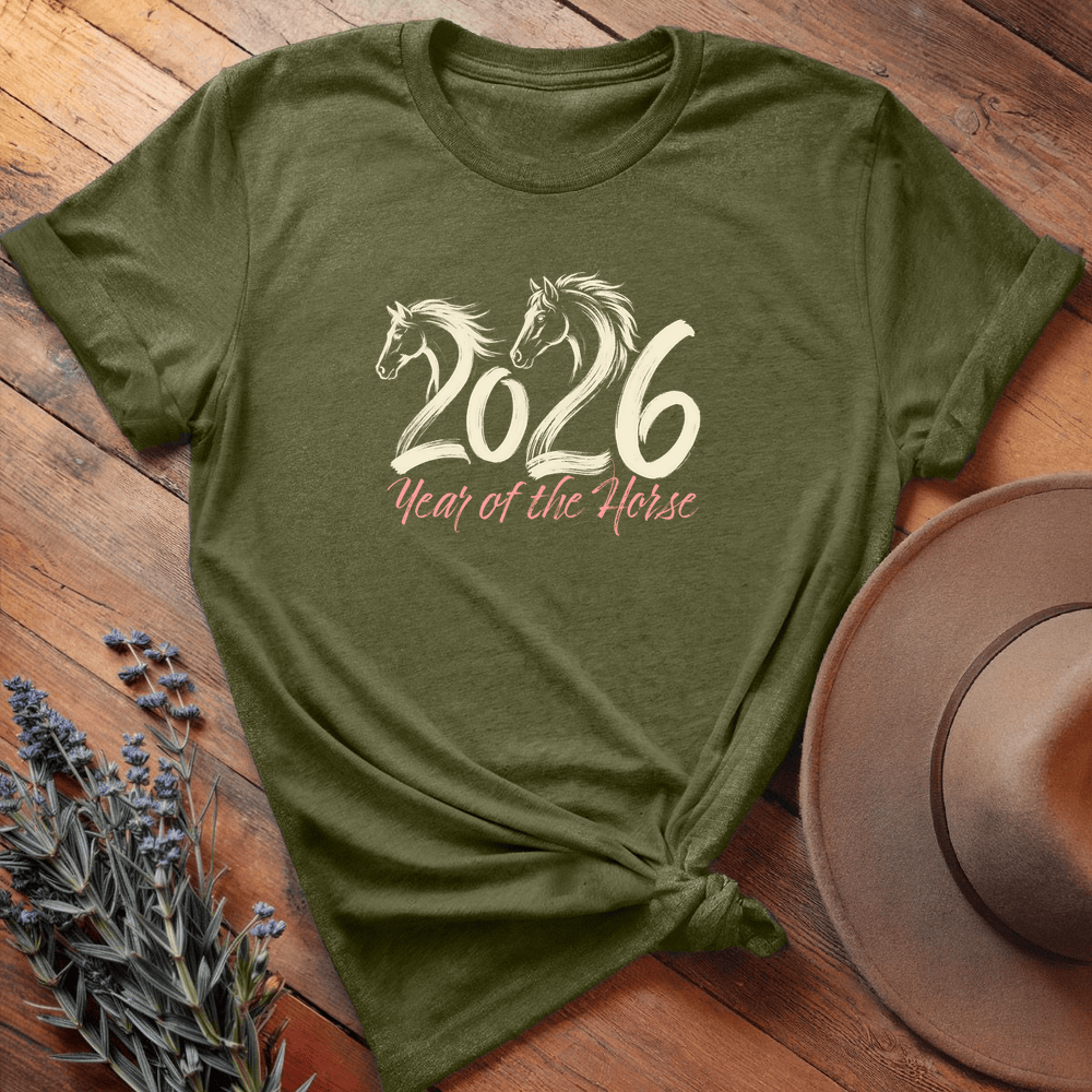 Year Of The Horse 2 - Premium Lightweight Tee - Olive