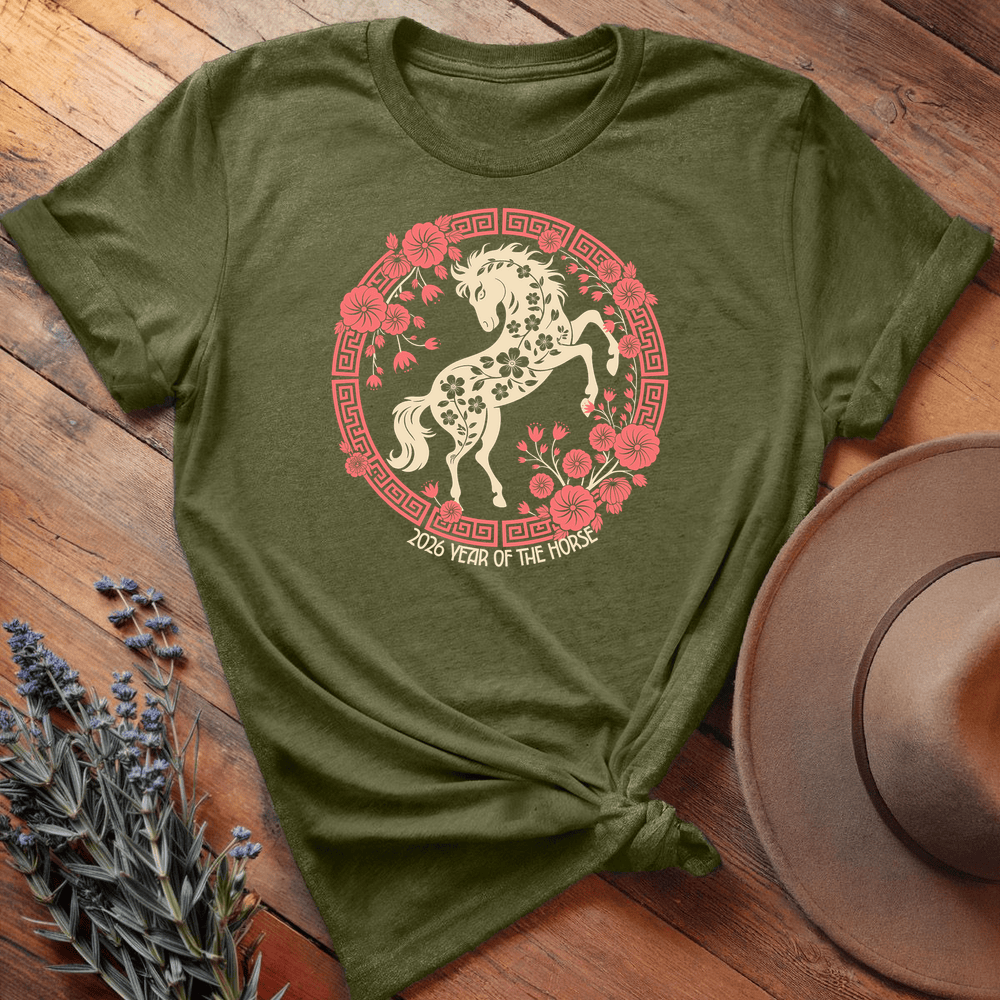 Year Of The Horse 9 - Premium Lightweight Tee - Olive