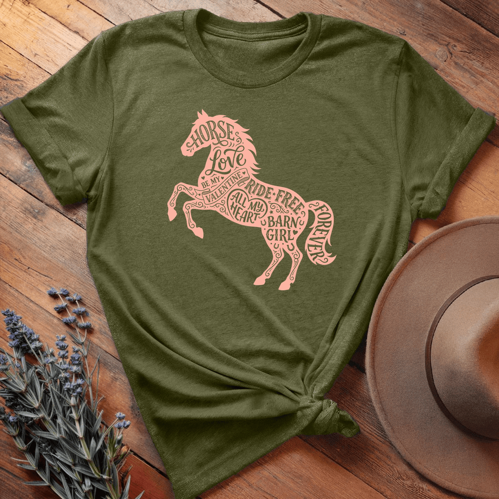 Horse Love Silhouette - Olive
