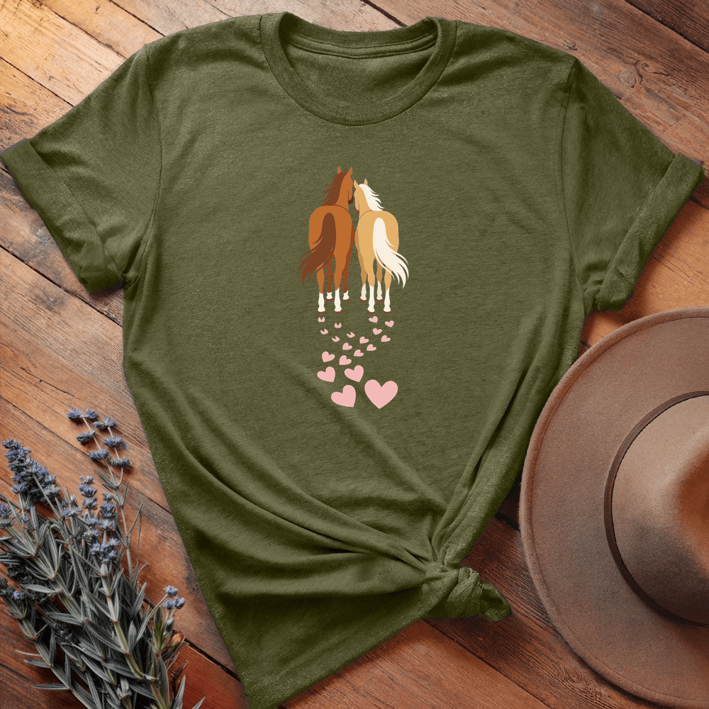 Heart Hoofprint2 Art Light - Olive
