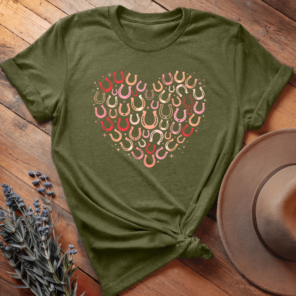 Valentine Serie Heart Horseshoes Art Light - Olive