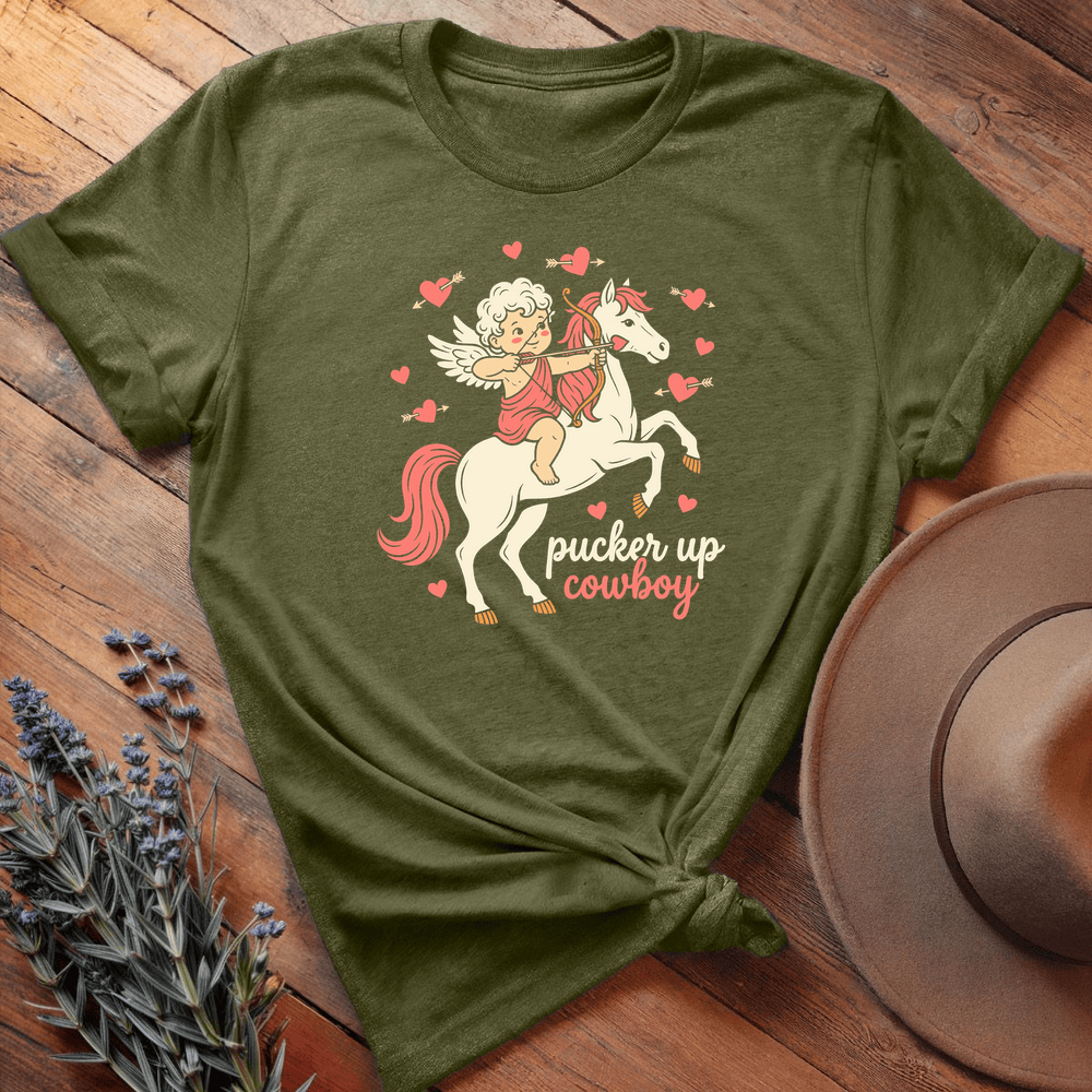 Valentine Serie Heart Cupid Rider Art Light - Olive