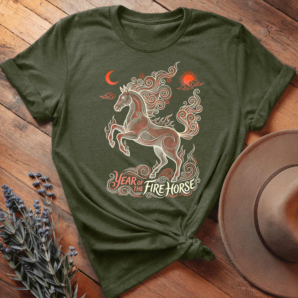 Year Of The Fire Horse 11 - Premium Lightweight Tee - Olive