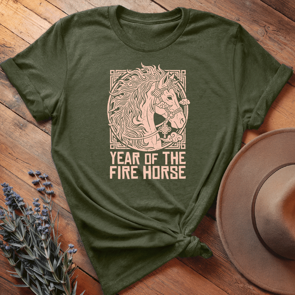 Year Of The Fire Horse 9 - Premium Lightweight Tee - Olive