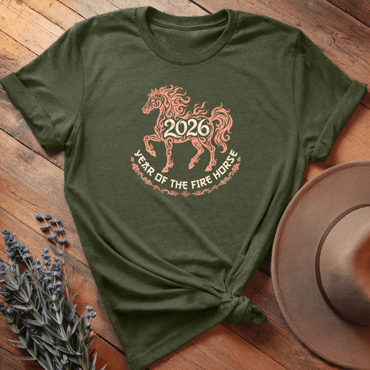 Year Of The Fire Horse 4 - Premium Lightweight Tee - Olive