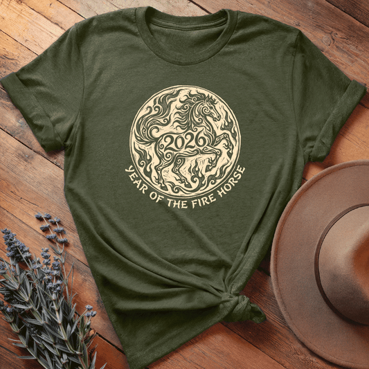 Year Of The Fire Horse 2 - Premium Lightweight Tee - Olive
