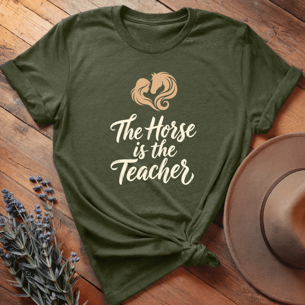 The Horse is the Teacher  - Premium Lightweight Tee - Olive