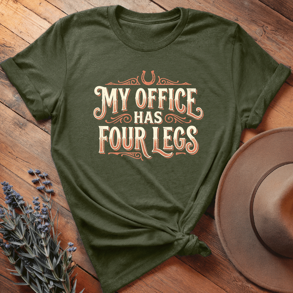My Office has 4 legs - Premium Lightweight Tee - Olive