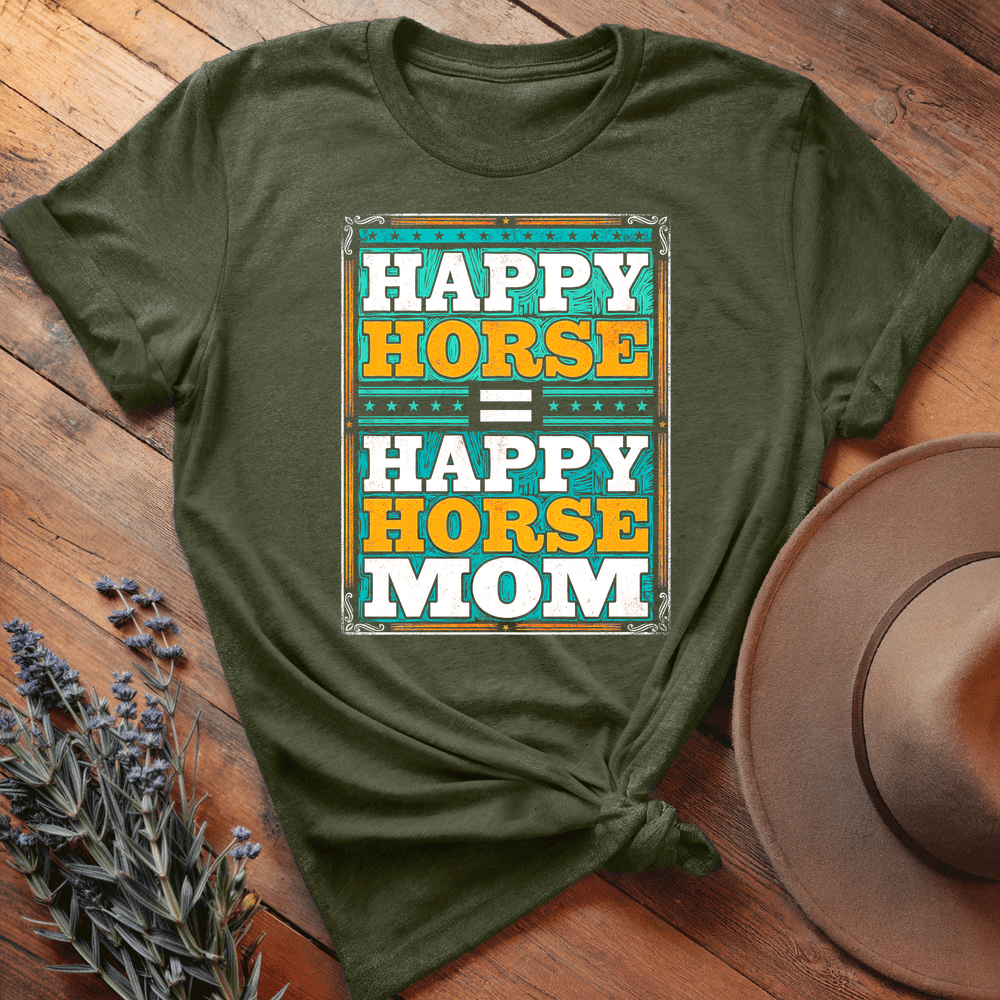 Happy Horse Mom - Premium Lightweight Tee - Olive