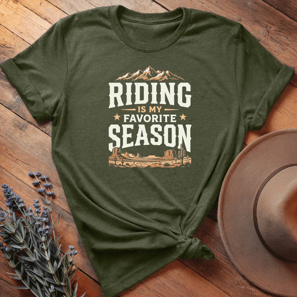 Riding is my favorite season 2 - Premium Lightweight Tee - Olive