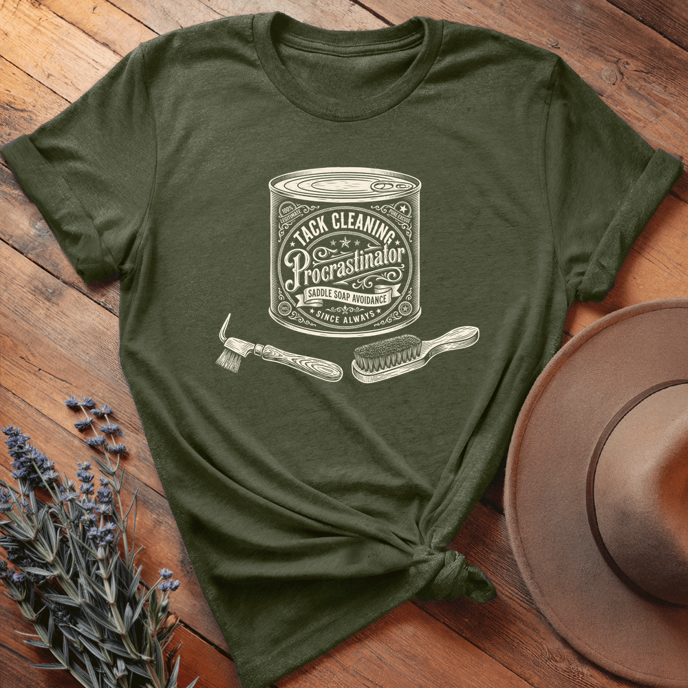 Tack Cleaning Procrastinator 2 - Premium Lightweight Tee - Olive