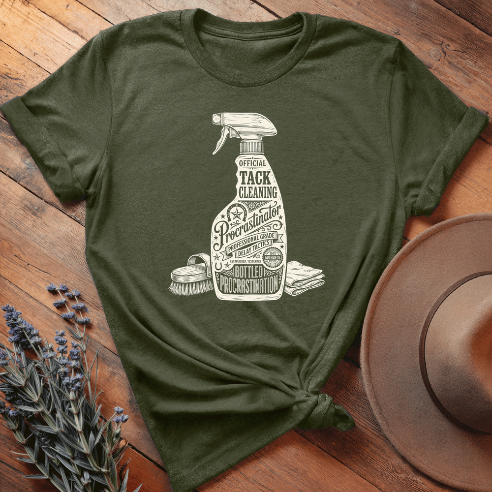 Tack Cleaning Procrastinator 1 - Premium Lightweight Tee - Olive