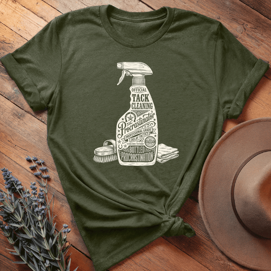 Tack Cleaning Procrastinator 1 - Premium Lightweight Tee - Olive