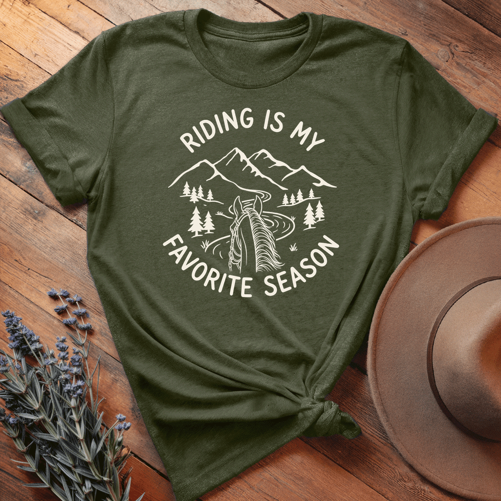 Riding is my favorite season 1 - Premium Lightweight Tee - Olive