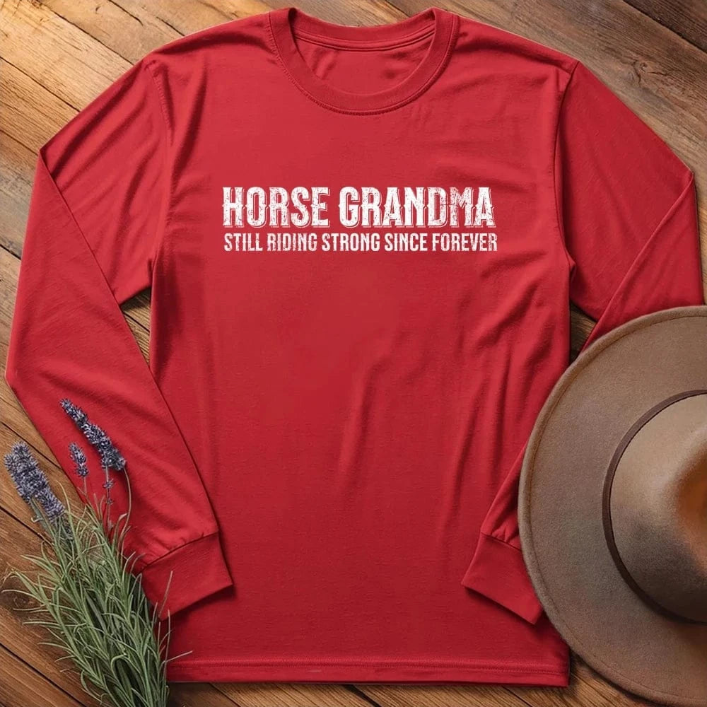 Horse Grandma - Long Sleeves - Red