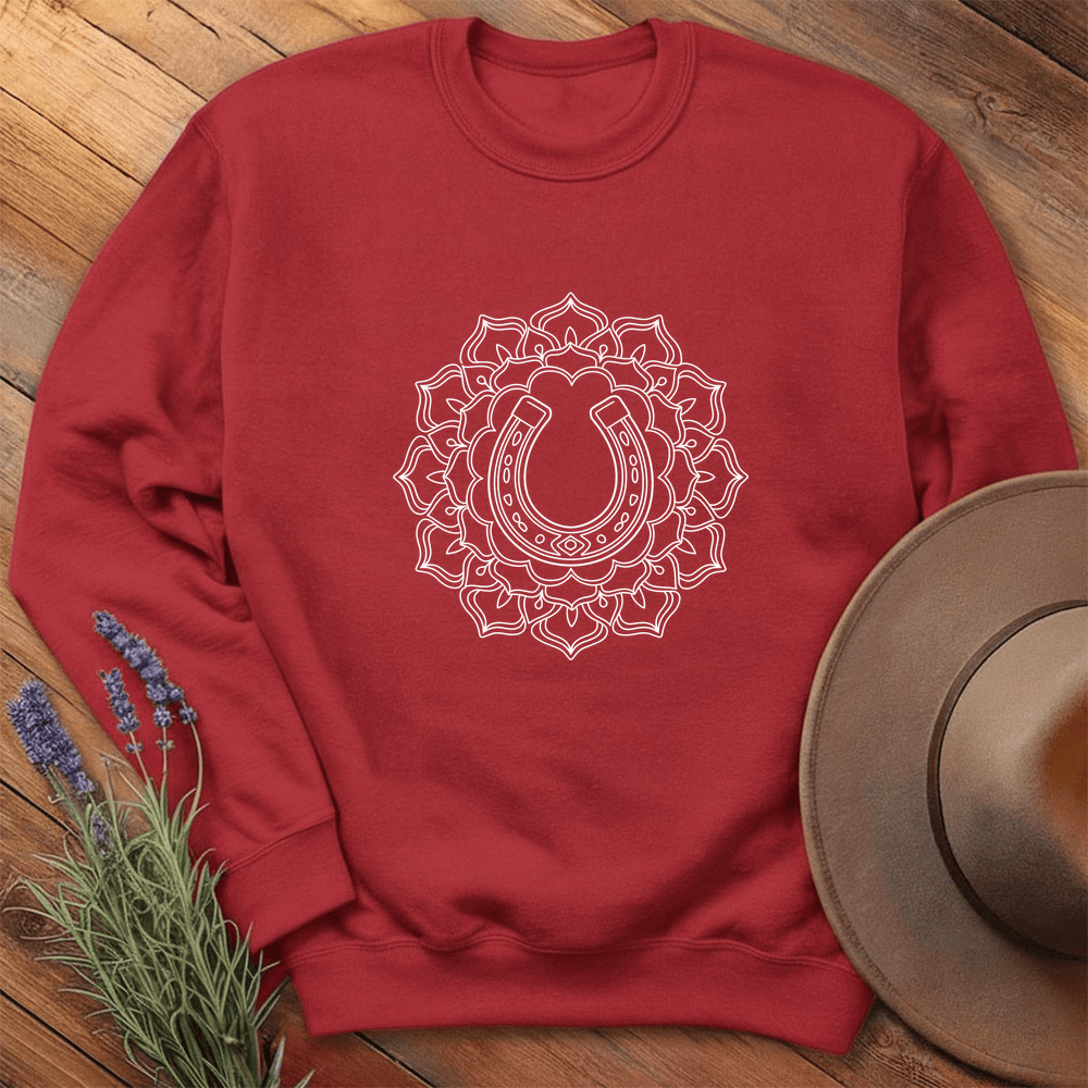 Mandala Horseshoe - Sweatshirt - Red
