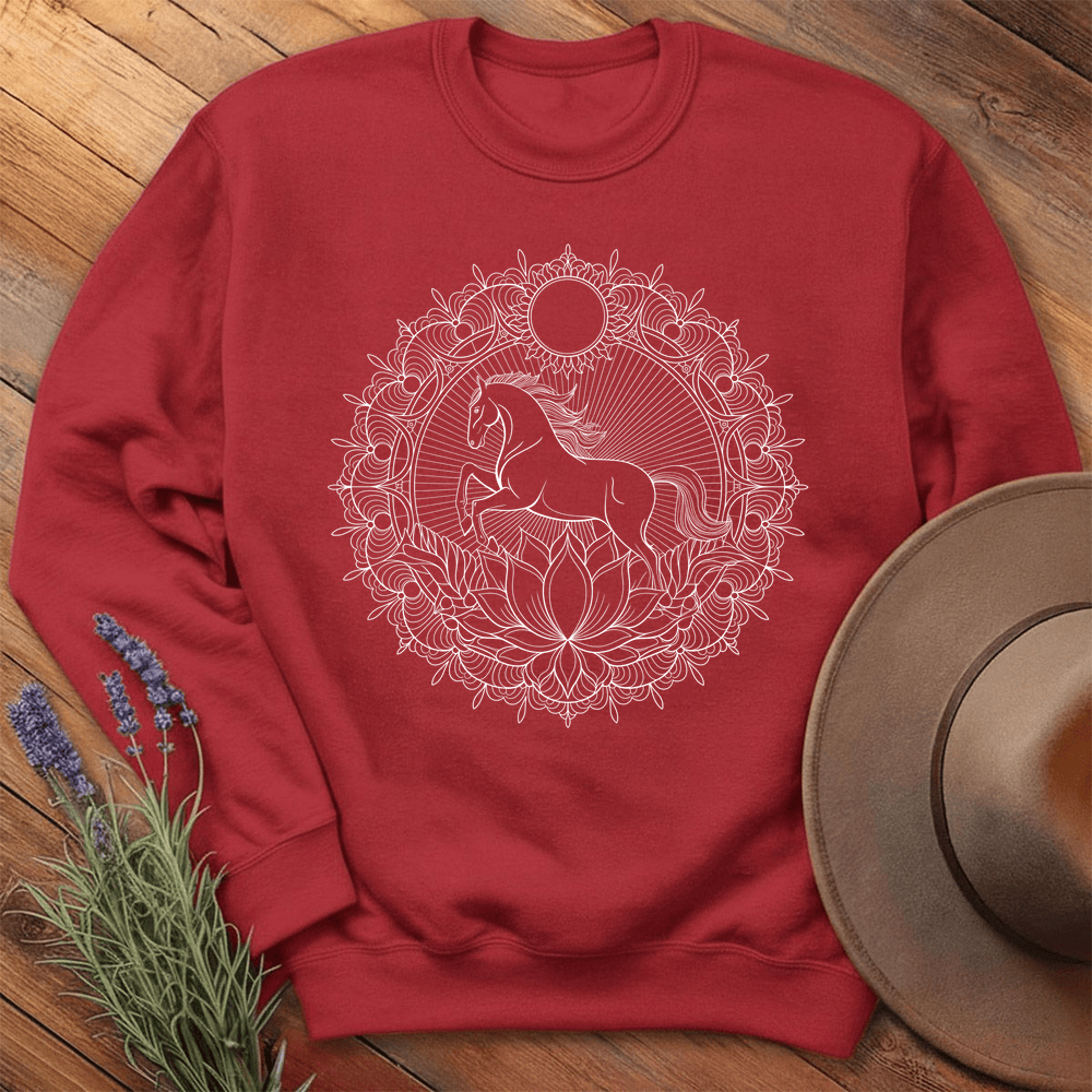 Mandala Horse - Swearshirt - Red