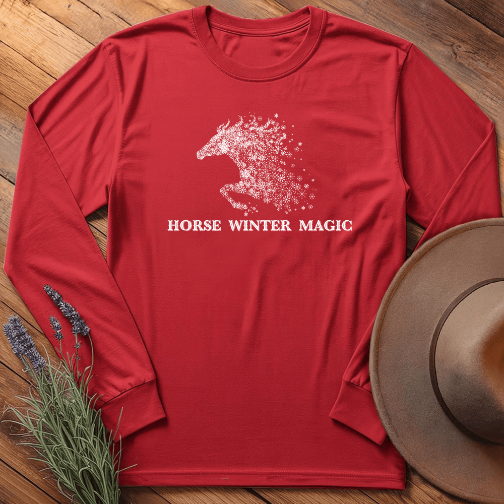 Horse Winter Magic 1 - Long Sleeve - Red