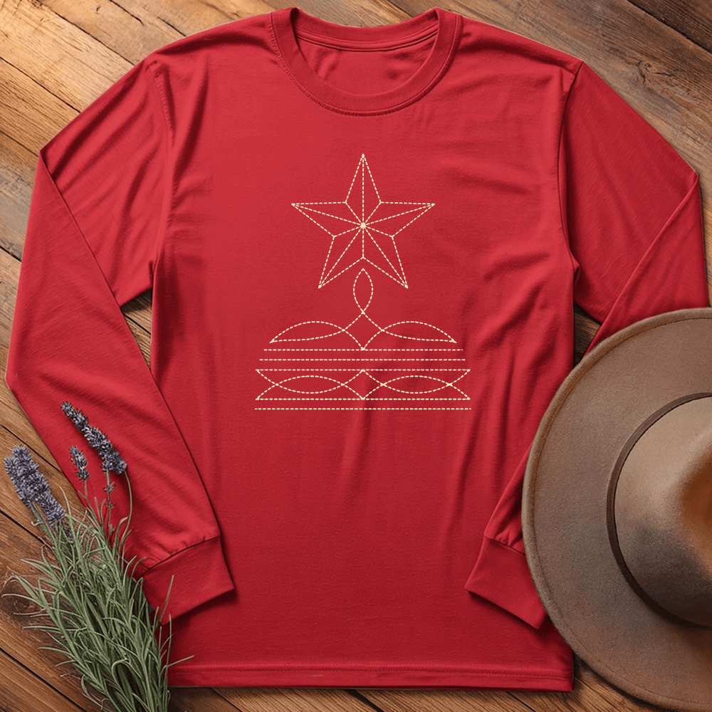Stitching Star - Long Sleeve - Red