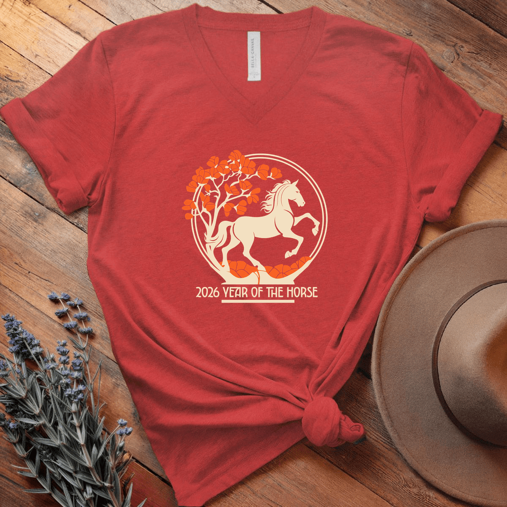 Year Of The Horse 8 - V-neck - Red