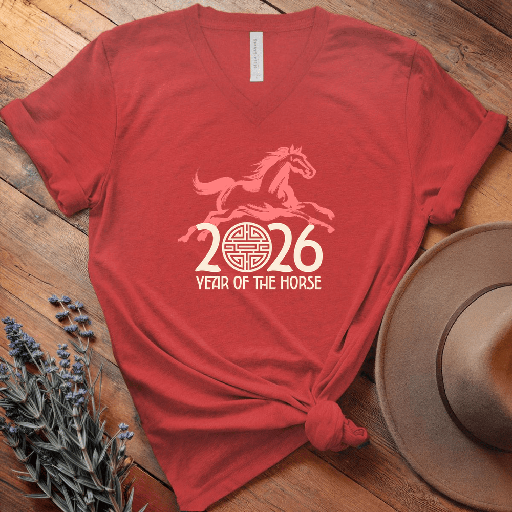 Year Of The Horse 10 - V-neck - Red