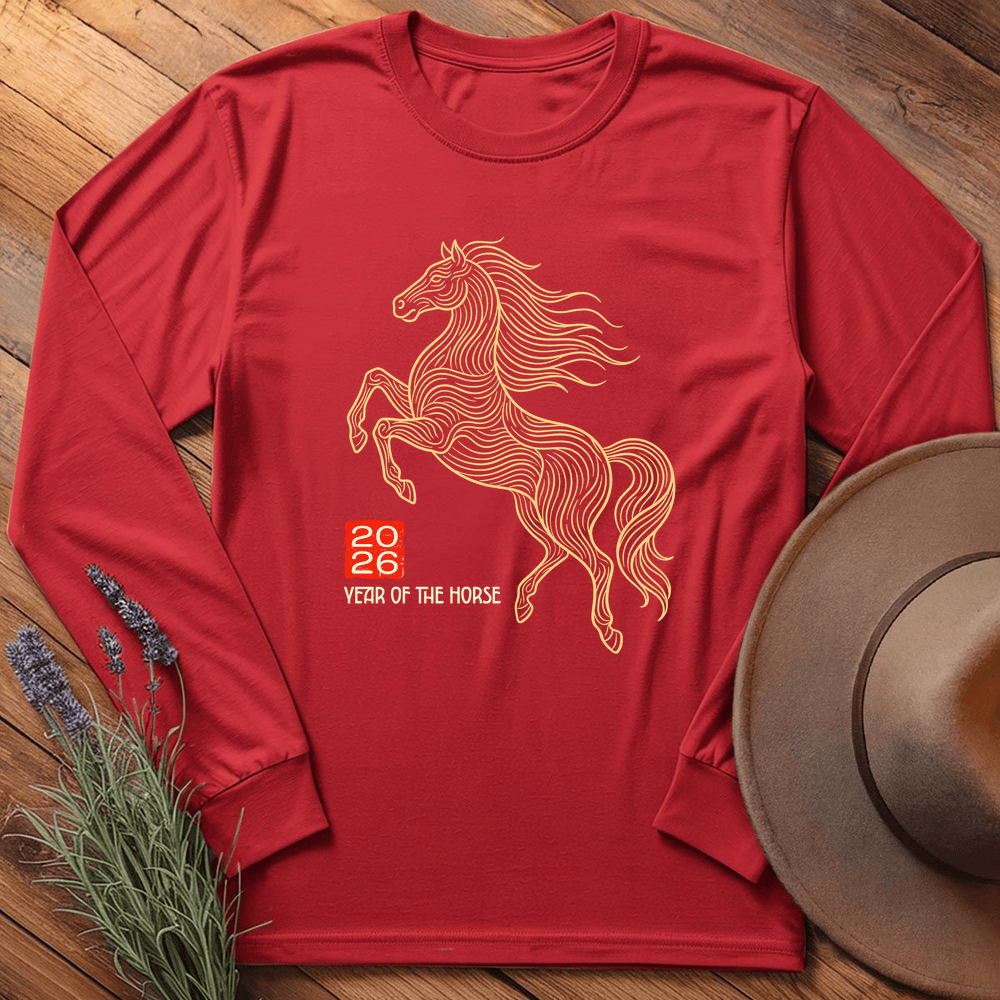 Year Of The Horse 7 - Long Sleeve - Red
