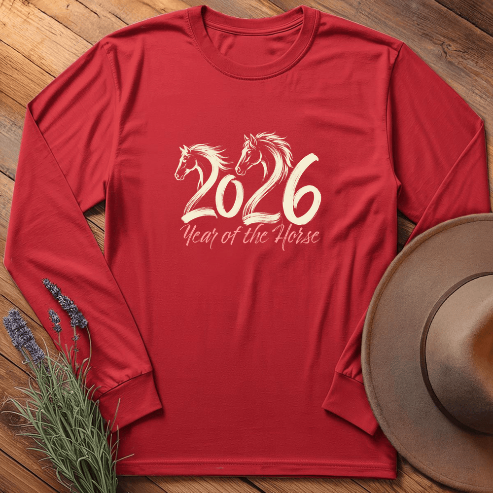 Year Of The Horse 2 - Long Sleeve - Red