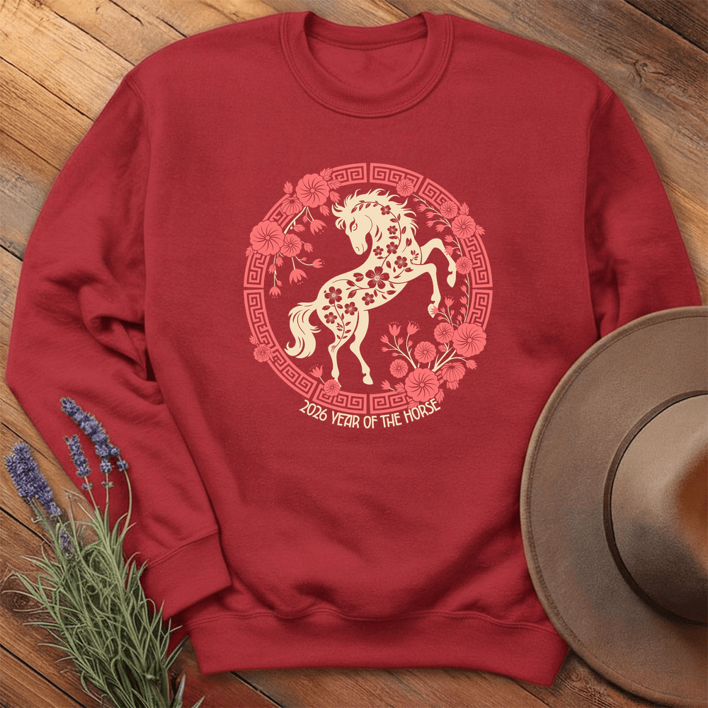 Year Of The Horse 9 - Sweatshirt - Red