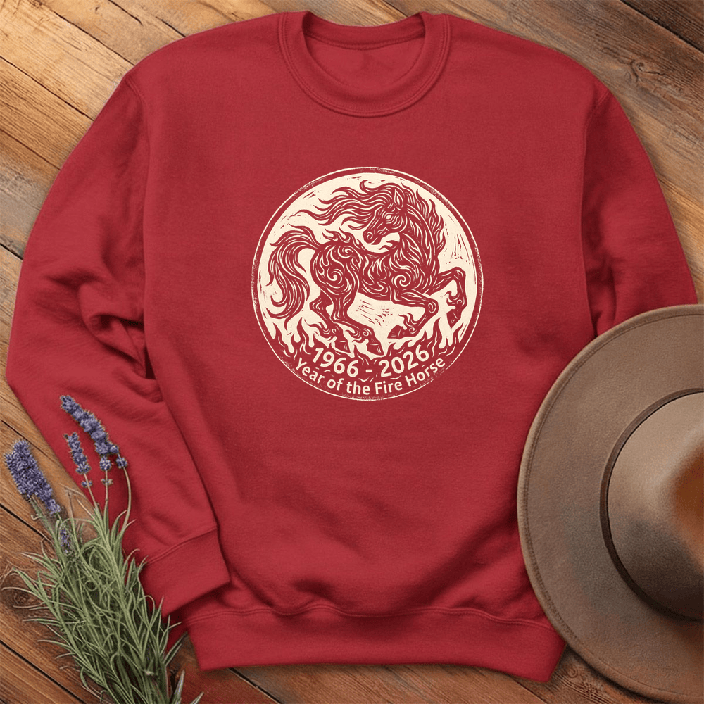 Year Of The Fire Horse 3 - Sweatshirt - Red