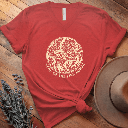 Year Of The Fire Horse 2 - V-neck - Red
