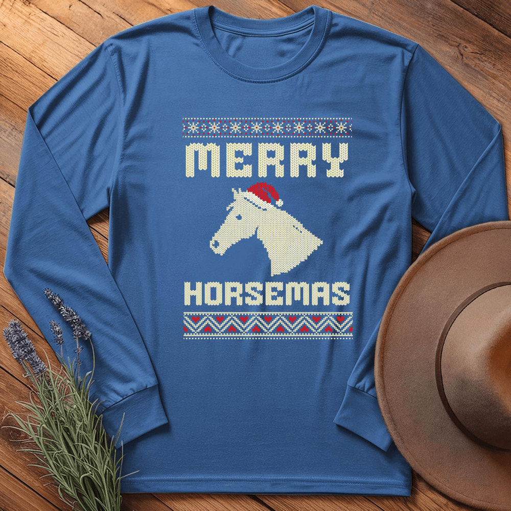 Xmas Horse Knit - Long Sleeve - Royal