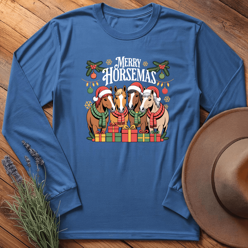 Merry Horsemas - Long Sleeve - Royal